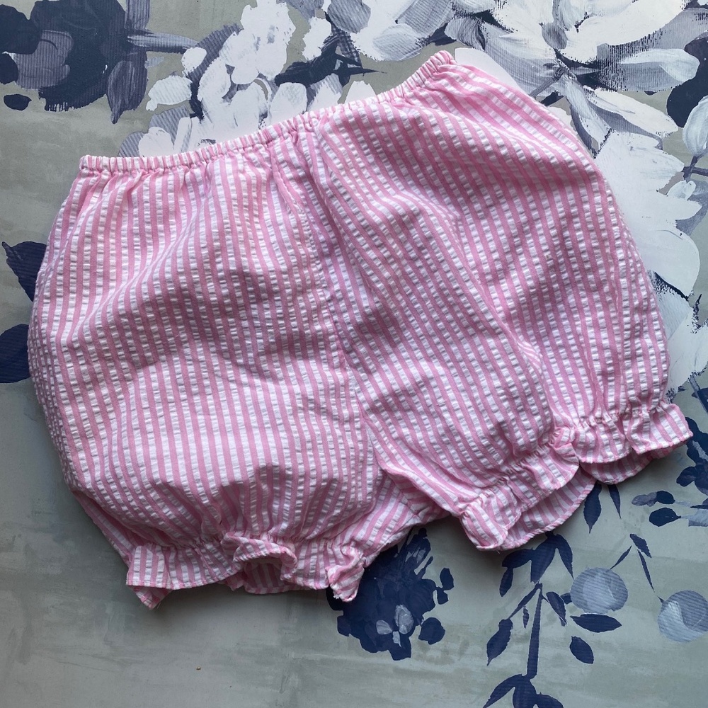 Pink & White Striped Seersucker Bloomers